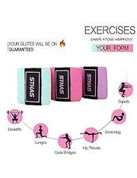 Juego de bandas de resistencia para ejercicios de tela, no enrollables, gruesas, para piernas, mantequillas, glúteos y muslos, para yoga, pilates, entrenamiento muscular con bolsa de transporte