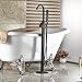 Senlesen Floor Mount Bathtub Faucet Free Standing Filler Tub with Handheld Shower Oil Rubbed Bronze