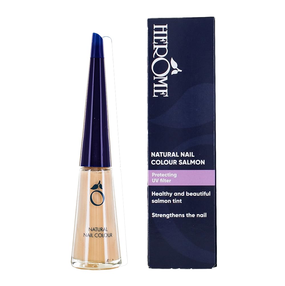 Herome Natural Nail Colour polish Salmon With Strengthening effect - nail polish that protects nails from tearing. For a French Manicure.- 10ml.