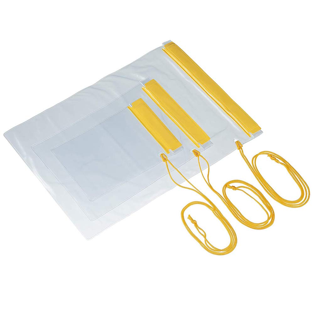 TRIXES Waterproof Dry Bags x3 - Small (18 x 12.5 cms), Medium (26 x 18.5 cms), Large (36 x 26 cms) - Waterproof Travel Accessory - Outdoor Essentials