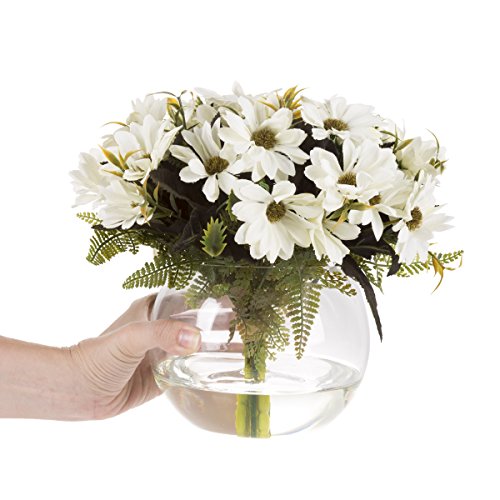 Pure Garden 50200 Silk Floral Arrangement, White The Home Kitchen Store