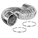 iPower 6 Inch 8 Feet Non-Insulated Flex Air Aluminum Ducting Dryer Vent Hose for HVAC Ventilation, 2 Clamps included primary