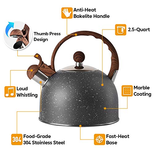 Tea Kettle, VONIKI 2.5 Quart Tea Kettles Stovetop Whistling Teapot