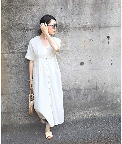 Amazon Co Jp コカ Coca フロントシェルボタンシンプルワンピース 服 ファッション小物