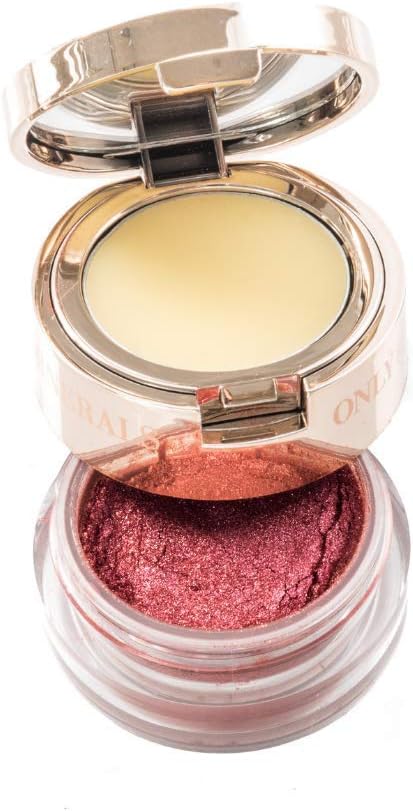 ONLY MINERALS Lip Duo - Nourishing 2-in-1 Powder Lipstick (0.04 oz) and Soft Lip Balm (0.14 oz) Duo - Garnet