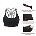 LYZ Women's Padded Sports Bra Criss Cross Back High Impact Strappy Yoga Bra Black Medium