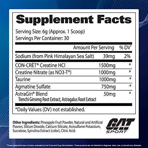 GAT Sport Creatine HCI+, Ultra Performance Matrix, 30 Servings (Blue