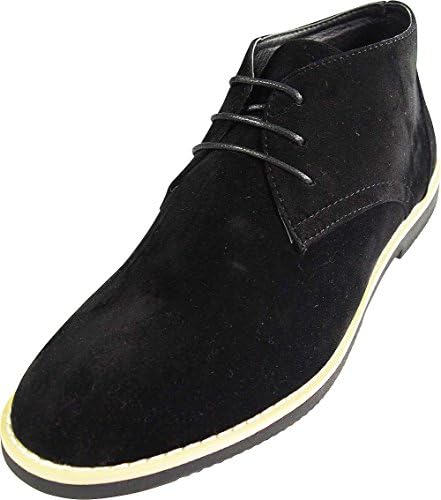 Via Farinella - Mens Dakota Classic Chukka Desert Boots, Black 39414-9.5D(M)US-FBA