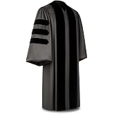 CLERKMANS Doctoral Graduation Gown PhD Regalia Doctoral Robe | Unisex Adult Sizing for Faculty and PhD Candidates at Commencement, Convocation and Degree Conferral Ceremonies