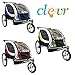 Clevr 2-in-1 collapsible 2-Seater Baby Stroller Jogger / Bicycle Trailer w Pivot Wheel