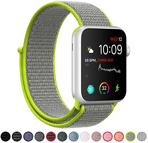SYRE Compatible with Apple Watch Band Series 4/3/2/1 38mm 40mm 42mm 44mm, Lightweight Breathable Nylon Sport Band Replacement iWatch Series 4, Series 3, Series 2, Series