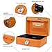 Mini Cash Box with Slot Small Cash Box with Money Tray and Key Lock, Metal Lock Box for Money Safe 4.9