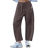 TARSE Women’s Barrel Sweatpants Loose Fit Lounge Pants Casual Wide Leg Pants Cotton Comfy Elastic Waist Joggers with Pockets