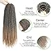 Crotchet Braids Box Braids Hair Extensions Ombre Black Brown Burgundy Kanekalon Braiding Hair (24inch, 1B-27)