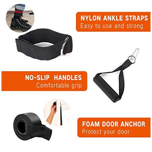 150LB Resistance Bands Home Workout Set Exercise Band Heavy Duty Power Lifting Strength Training Fitness Equipment for… - Image 5