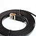 Tera Grand - 6FT - 2 Pack - CAT7 10 Gigabit Ethernet Ultra Flat Patch Cable for Modem Router LAN Network, Gold Plated Shielded RJ45 Connectors, Faster Than CAT6a CAT6 CAT5e, Black