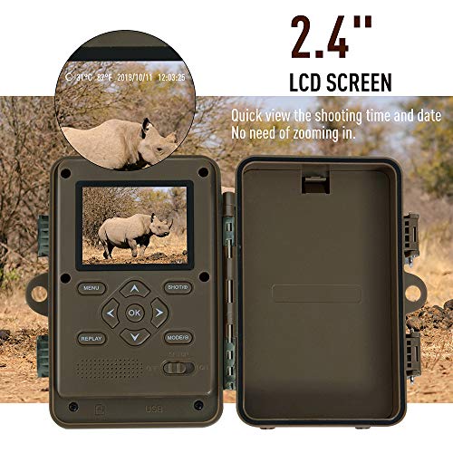 Tovendor Trail Camera Motion Activated Night Vision Up to 65ft, 16MP Low Glow Wildlife Cams with 0.2s Trigger Time for Animal Monitor, IP66 Waterproof