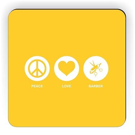 Rikki Caballero Paz Amor Barber diseño Cuadrado imán para Nevera ...