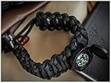 THE #1 BEST : Paracord Bracelet Emergency kit Survival Tool Adjustable Size with rubber band tubing Fishing Kit Flint Fire Starter Whistle Upgraded Compass eBooks lifetime