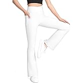 KEREDA Girls Flare Leggings High Waist Bell Bottoms for Kids Yoga Dance Pants with Pockets Ages 7-14 Years