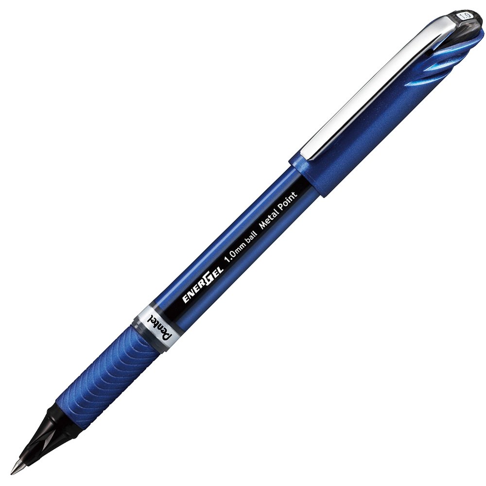 ぺんてる ボールペン ゲルインキ エナージェル ユーロ 1.0mm ブルー軸 XBL30-A 黒 5本 の商品画像