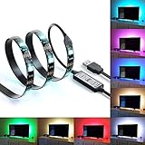 SGM Bias Lighting for HDTV USB LED Mood Backlight Strip Multi Color RGB LED Neon Accent Lighting Kit for Flat Screen TV LCD, Desktop PC - UPTO 42