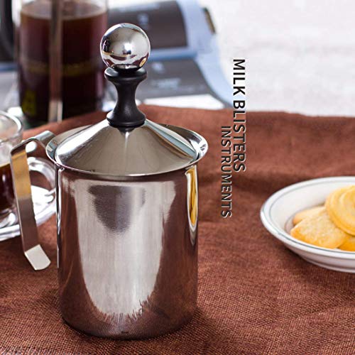 LXYZ Elektrischer Schneebesen, Handpumpen-Milchaufschäumer aus Edelstahl, manuell betriebener Milchschaumbereiter, 400… – Bild 8