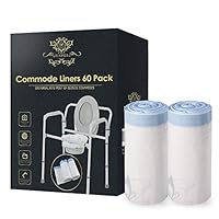 Bearals Commode Liners, 60 Pack Bedside Commode Liners, Commode Bags, Bedpan Liners, Commode Chair Liners, Commode Pail Liners for Adult Commode Bucket and Bedside Toilet, Universal Fit