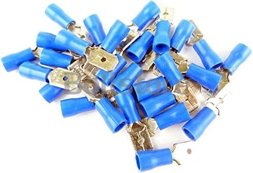 Blue Male Spade Crimp Connector Terminal Push On Cable Joiner 100pc Pack