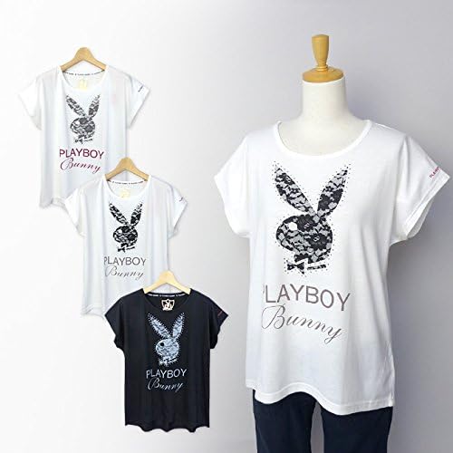 Amazon Co Jp レディース Tシャツ チュニック丈 半袖 Playboy プレイボーイ ゆったりシルエット レース風プリント 4 タイプb Lサイズ 服 ファッション小物