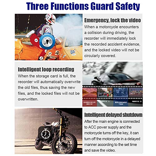 Zqasales Motorcycle Camera Driving Recorder Waterproof Dual Lens 3.0" LCD Screen Video Recorder Night Vision Motorcycle Recorder with GPS for Outdoor Driving,Travel - Thumbnail 5