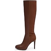 Modatope Knee High Boots Women Pointed Toe Stiletto Heel Fall Tall Boots Elastic Leather Long Boots Side Zipper