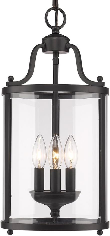 Golden Lighting 1157-3P BLK Payton Foyer - Caged, Black