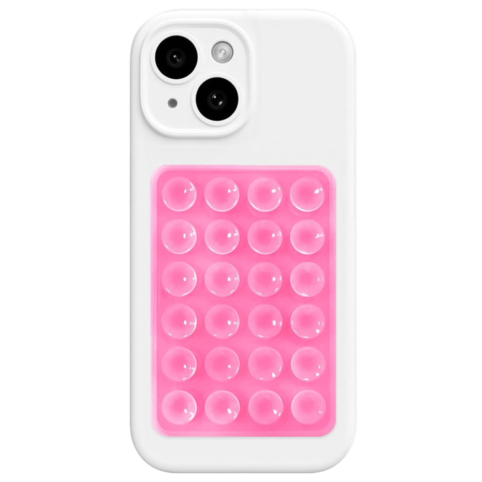Photo 1 of Anteel Silicone Suction Phone Case Mount, Silicon Adhesive Suction Cup Phone Mount, Non Slip Sticky Phone Grip for Cellphone, Strong Grip Holder for Selfies and Videos (Pink)
