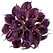 Luyue Calla Lily Bridal Wedding Bouquet Head Lataex Real Touch Flower Bouquets Pack of 20 (Dark purple)