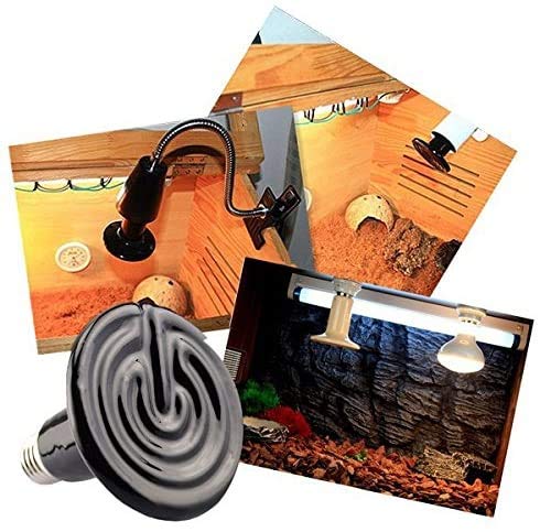 VANSUKY Schwarze Keramik-Wärmelampe Heizung, AC220V Reptilienzucht Glühlampe Heizen Grübler, E27 Terrarienwärmelampen für Reptilien Schildkröte/Eidechse/Schlange/spiderï¼100Wï¼ – Bild 4