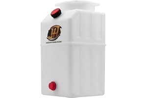 LOSTAR 6 Quart Poly Power Unit Reservoir for Hydraulic Systems, Polyethylene Flat Bottom Utility Fluid Tank for Dump Trucks Trailers RVs Boats