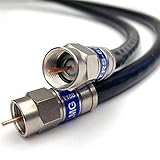 75ft QUAD SHIELD SOLID COPPER 3GHZ RG-6 Coaxial Cable 75 Ohm (DIRECTV Satellite TV or Broadband Internet) ANTI CORROSION BRASS CONNECTOR RG6 Fittings Assembled in USA by PHAT SATELLITE INTL