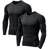 TSLA Men's Thermal Long Sleeve Compression Shirts, Athletic Base Layer Top, Winter Gear Running T-Shirt