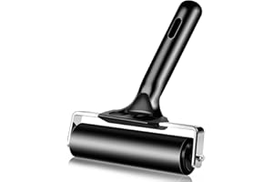 LYDIA'S DEAL 4 Inch Rubber Roller Brayer Rollers for Crafting, Hard Rubber Rollers for Printmaking, Printing, Gluing and Stamping Tools, Boat Flooring & Wallpaper (Original Version, Black)
