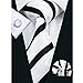 Barry.Wang Men's Classic White Black Striped Tie Set