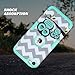 ULAK iPod Touch 7th Generation Case, iPod 6 Case, iPod Touch 5 Case, Heavy Duty Protective High Impact Design Summer Case Hybrid Skin Cover for iPod 5th/6th/7th Generation, Mint Green