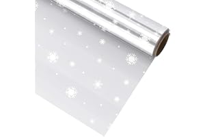 jojofuny 31.5 in. x 100 ft. Snowflake Wrap Clear Cellophane Wrap Roll for Gift Wrapping Protective Paper, Arts & Crafts Supplies, Holiday Shopping Tools, Snack Treat Bags, Birthday Basket
