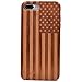 iPhone 7 Plus Wooden Case American Flag US Pattern Carving Real Wood Premium Protective Shockproof Slim Cover for iPhone 7 Plus,iphone 8 Plus