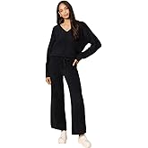 Softies Waffle Marshmallow V-Neck Lounge Set for Women – Ultra Soft 2-Piece Loungewear with Long Sleeve Top & Pants