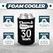 Shop4Ever Cheers & Beers To 30 Years Can Coolie ~ 30th Birthday Party 1990 Thirtieth Anniversary Beer Can Sleeve Coolers ~ (30 Yrs, Blk, 24 Pk)