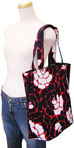 Amazon マリメッコ Marimekko Klaarat Valamonruusu レッド ブルー ホワイト バラ柄トートバッグ Marimekko マリメッコ トートバッグ