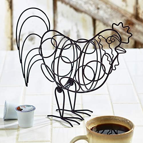 Country Rooster 8 Cup Coffee Pod Holder Farmhouse Kitchen Decoration