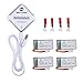 Holy Stone 4-in-1 Battery Charger and 4Pcs 3.7V 380mAh Rechargeable Li-Po RC Drone Batteries for HS170,F180W,HS170C