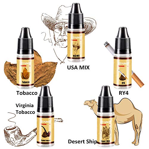 STARKIT® E Liquids 5 X 10ml,Tabak Geschmack für E Zigarette Starter Set SMOK E Shisha, E liquid Aroma PG70% VG30% 0mg… – Bild 3